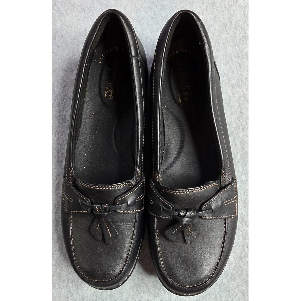 Clarks Collection Slip on Loafers Womens 8M‎ Ashland Bubble Black